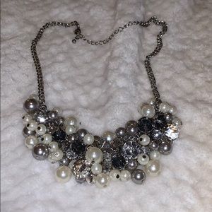 Crystal and Pearl Statement Necklace